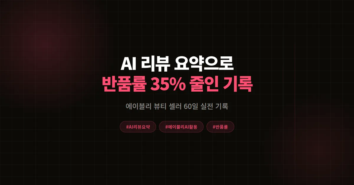 AI 리뷰 요약으로 반품률 35% 줄인 에이블리 뷰티 셀러, 상세페이지 고친 60일 실전 기록
