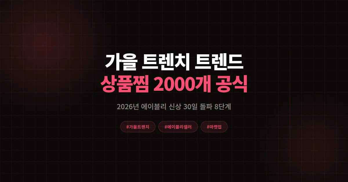 가을 트렌치 트렌드 완벽가이드, 에이블리 셀러가 상품찜 2000개 모은 8단계 공식