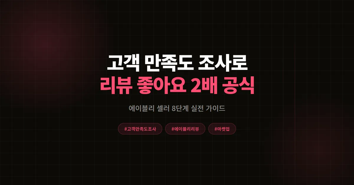 고객 만족도 조사 총정리, 에이블리 셀러가 리뷰 좋아요 2배로 키운 8단계 실전 공식