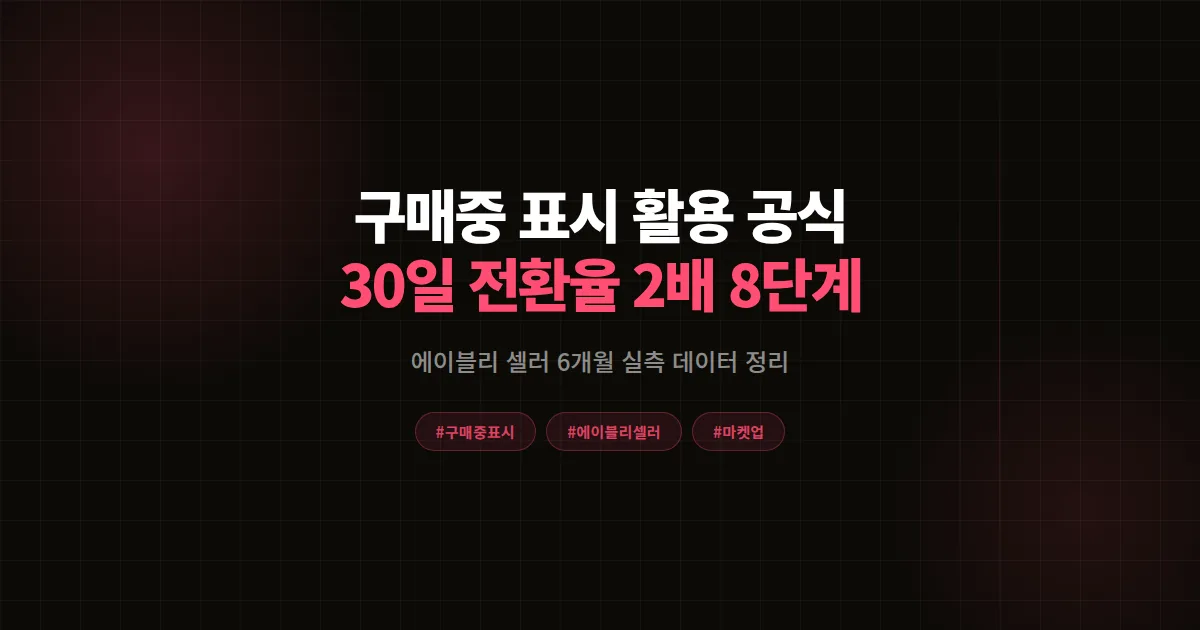 구매중 표시 활용 완벽가이드, 에이블리 1인 셀러가 30일 전환율 2배 만든 8단계 공식