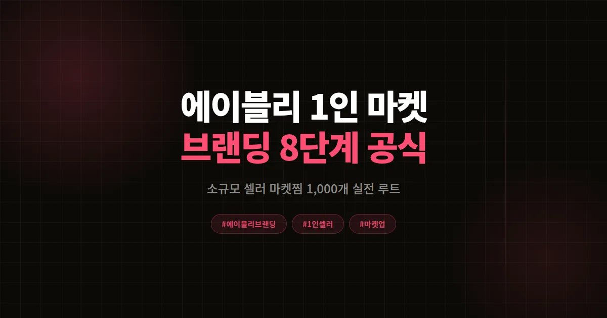 에이블리 1인 마켓 브랜딩 완벽가이드, 소규모 셀러가 마켓찜 1,000개 만든 8단계 공식