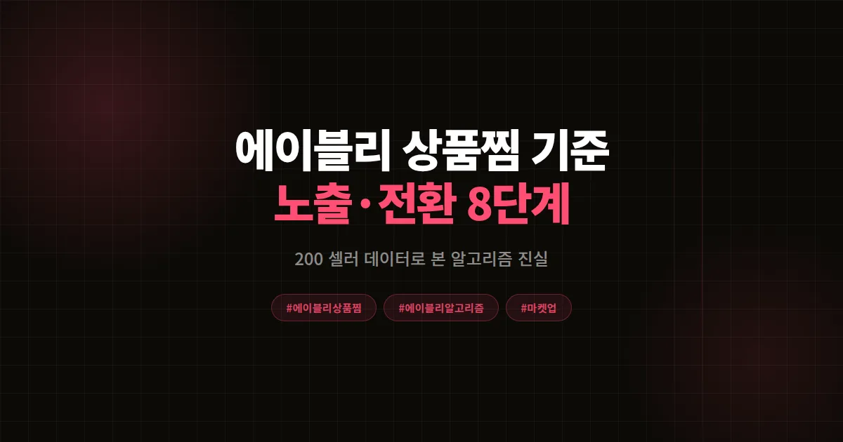 에이블리 상품찜 기준 완벽분석 2026, 200 셀러 데이터로 본 노출·전환 8단계 공식
