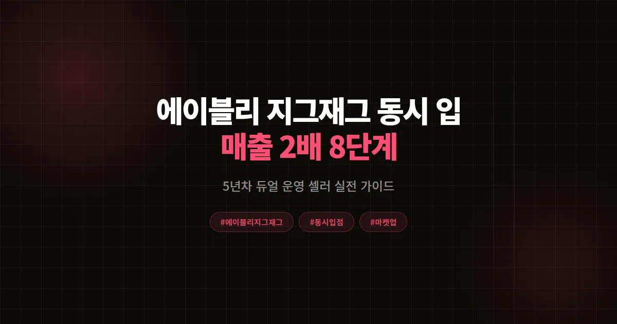 에이블리 지그재그 동시 입점 완벽가이드, 듀얼 운영 셀러가 매출 2배 만든 8단계 공식