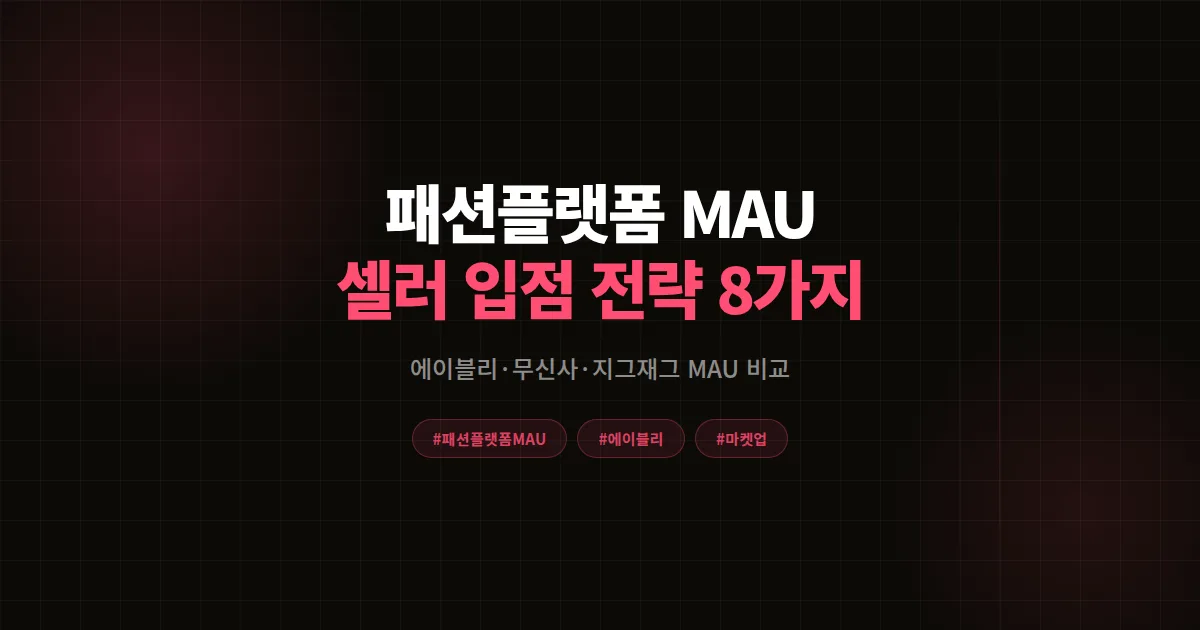 패션 플랫폼 MAU 순위 총정리, 에이블리·무신사·지그재그 셀러 입점 전략 8단계