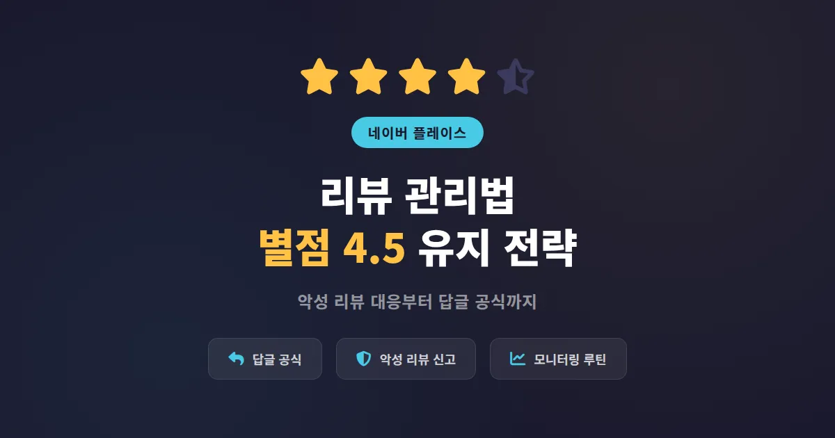 네이버 플레이스 리뷰 관리법, 별점 관리부터 악성 리뷰 대응까지 실전 전략