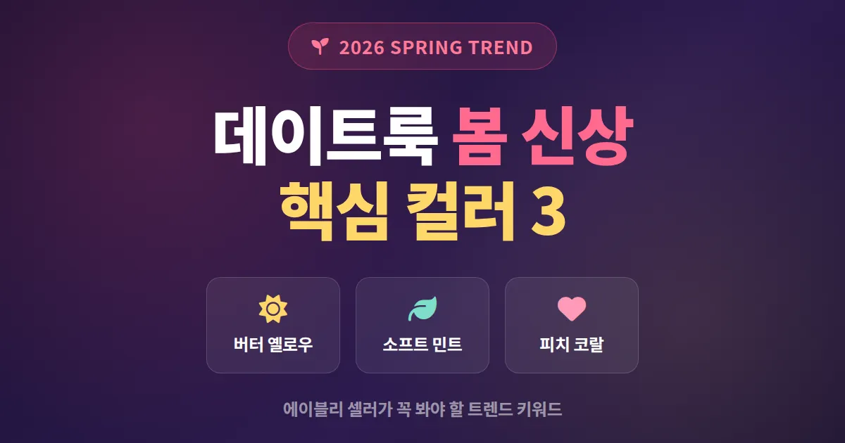 데이트룩 봄 신상 추천 2026 - 에이블리 셀러가 놓치면 안 되는 트렌드 7가지
