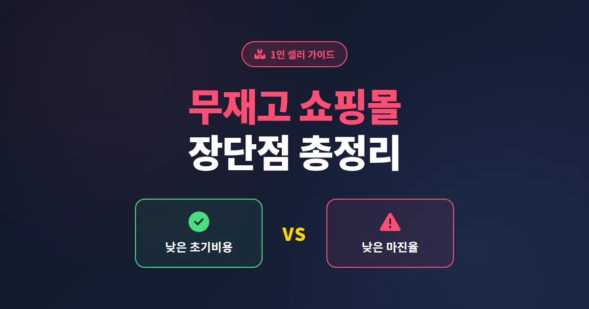 무재고 쇼핑몰 장단점 총정리, 1인 셀러가 꼭 알아야 할 7가지 현실