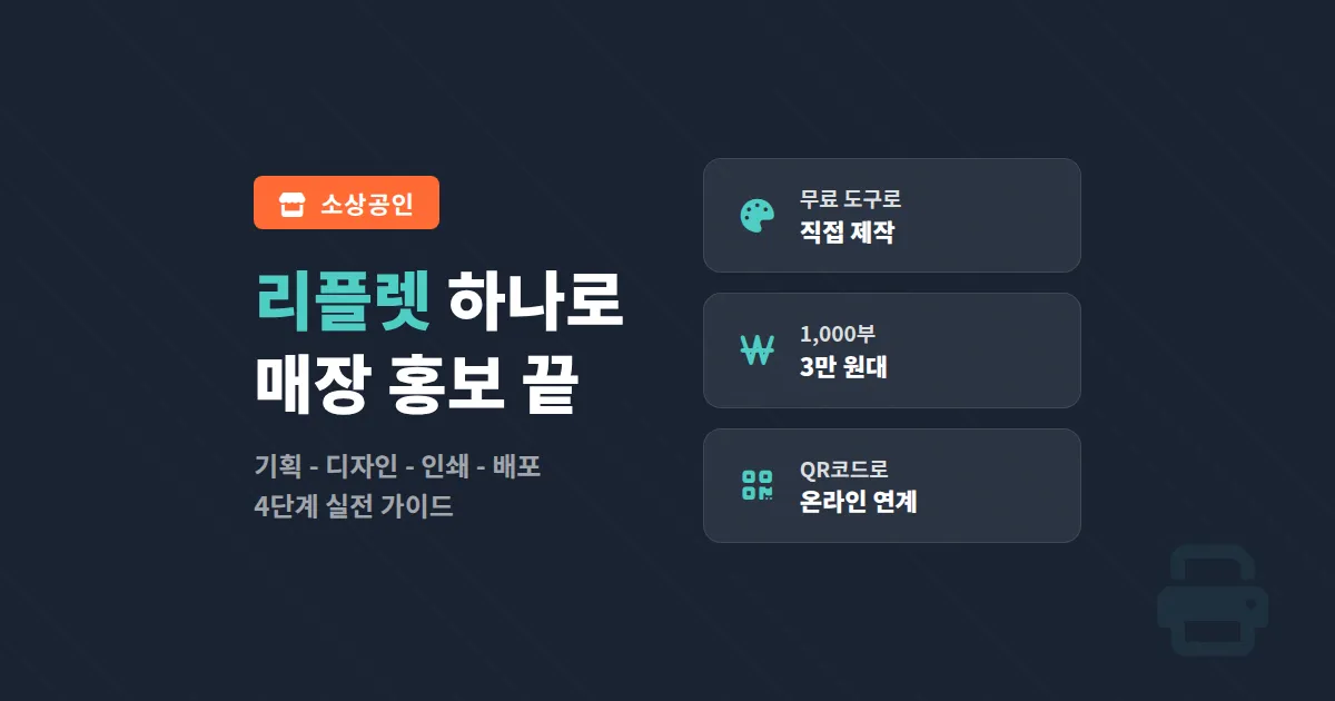 소상공인 리플렛 제작 방법, 디자인부터 인쇄까지 실전 완벽 가이드