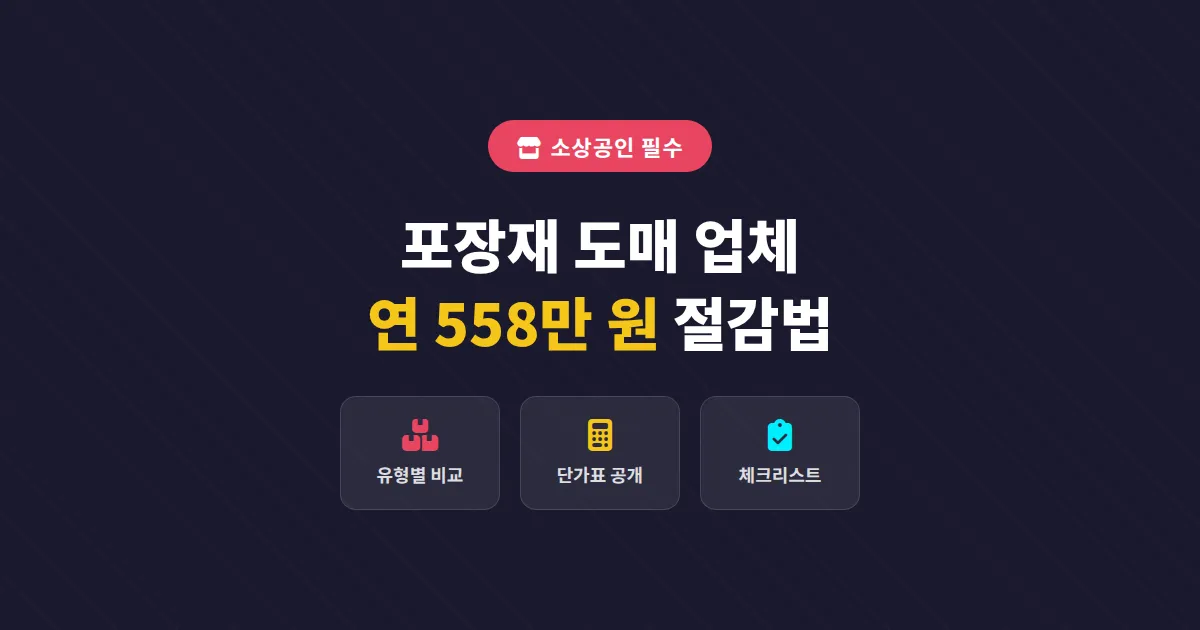 소상공인 포장재 도매 업체 선택법, 단가 낮추고 품질 지키는 실전 구매 전략