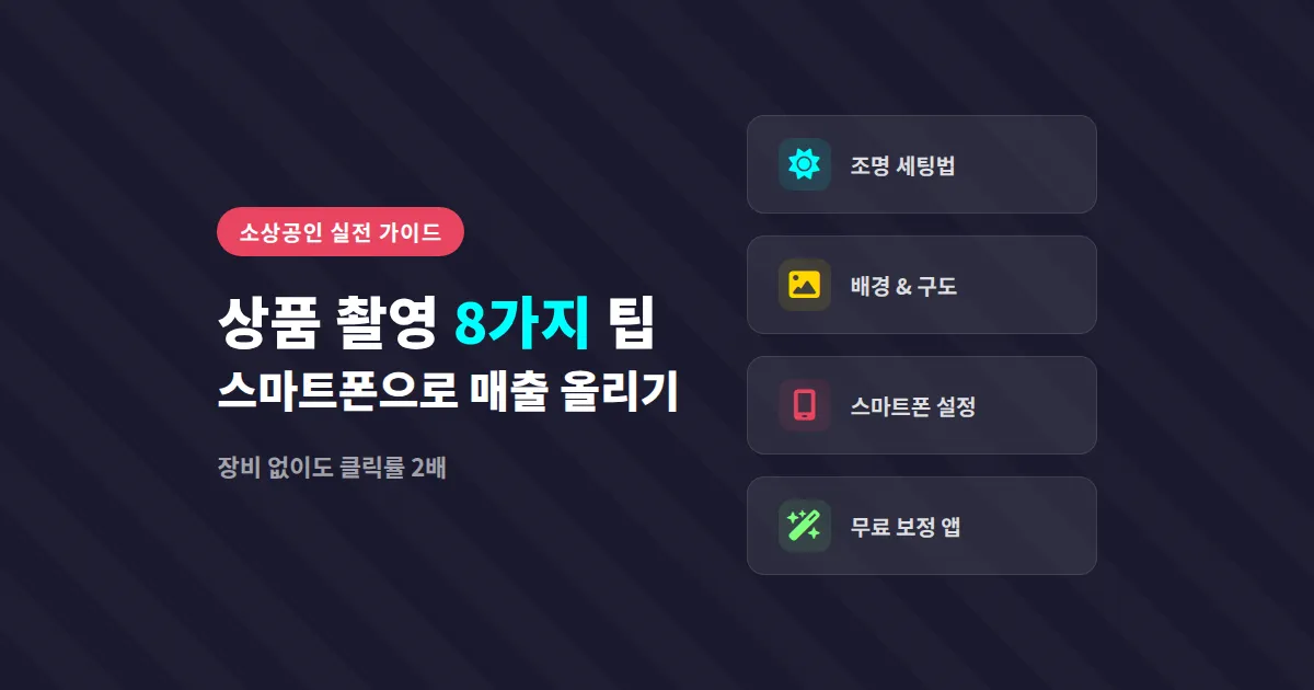 쇼핑몰 상품 촬영 팁 8가지, 스마트폰으로도 매출 올리는 사진 찍는 법