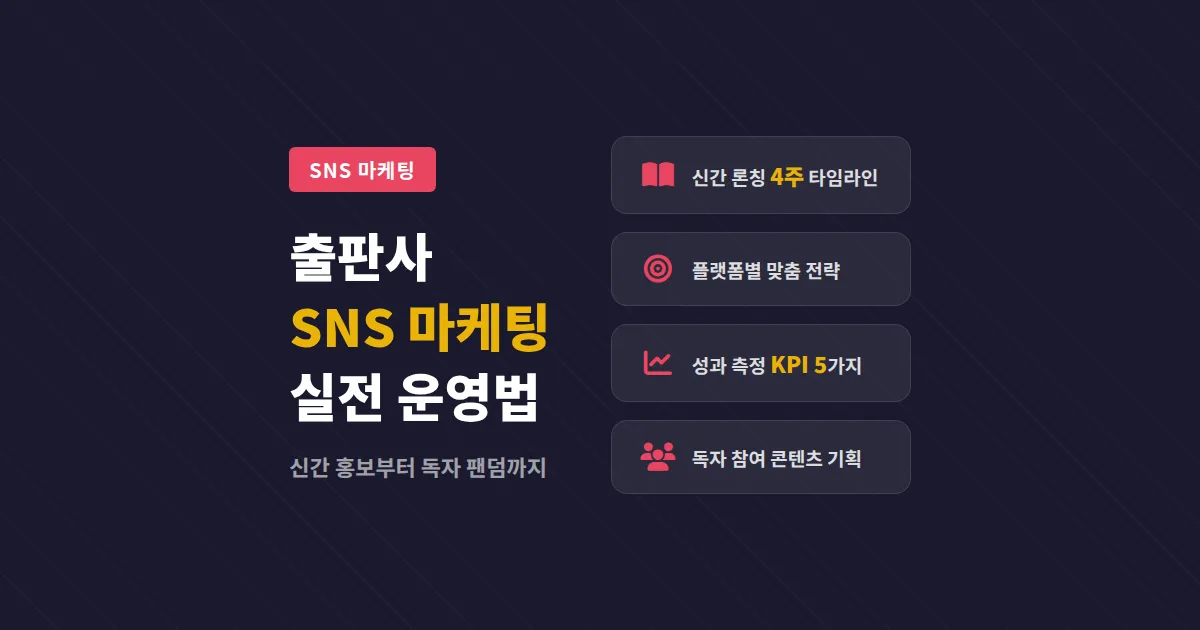 출판사 SNS 마케팅 전략, 신간 홍보부터 독자 팬덤까지 실전 운영법