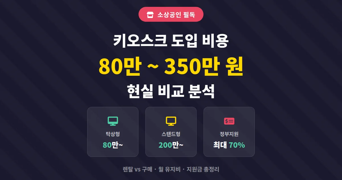 키오스크 도입 비용 현실 분석, 소상공인이 알아야 할 기기별 견적과 절약법